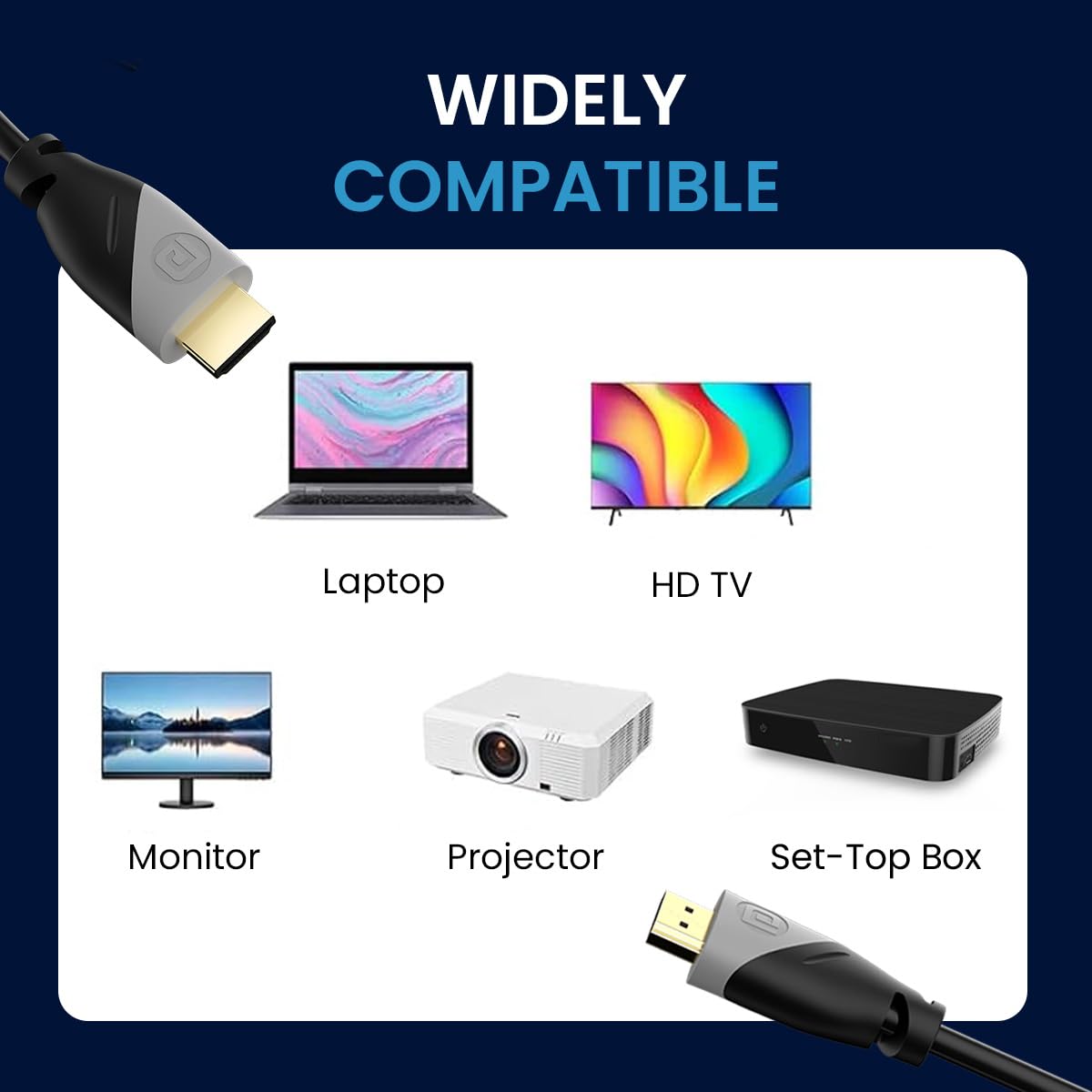 Portronics Konnect Sync 4K@60Hz HDMI to HDMI Cable 5M Length